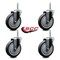 Service Caster 5 Inch Thermoplastic  Rubber Wheel Swivel 34 Inch Threaded Stem Caster Set Service Caster SCC-TS20S514-TPRB-34212-4 - alternate 2